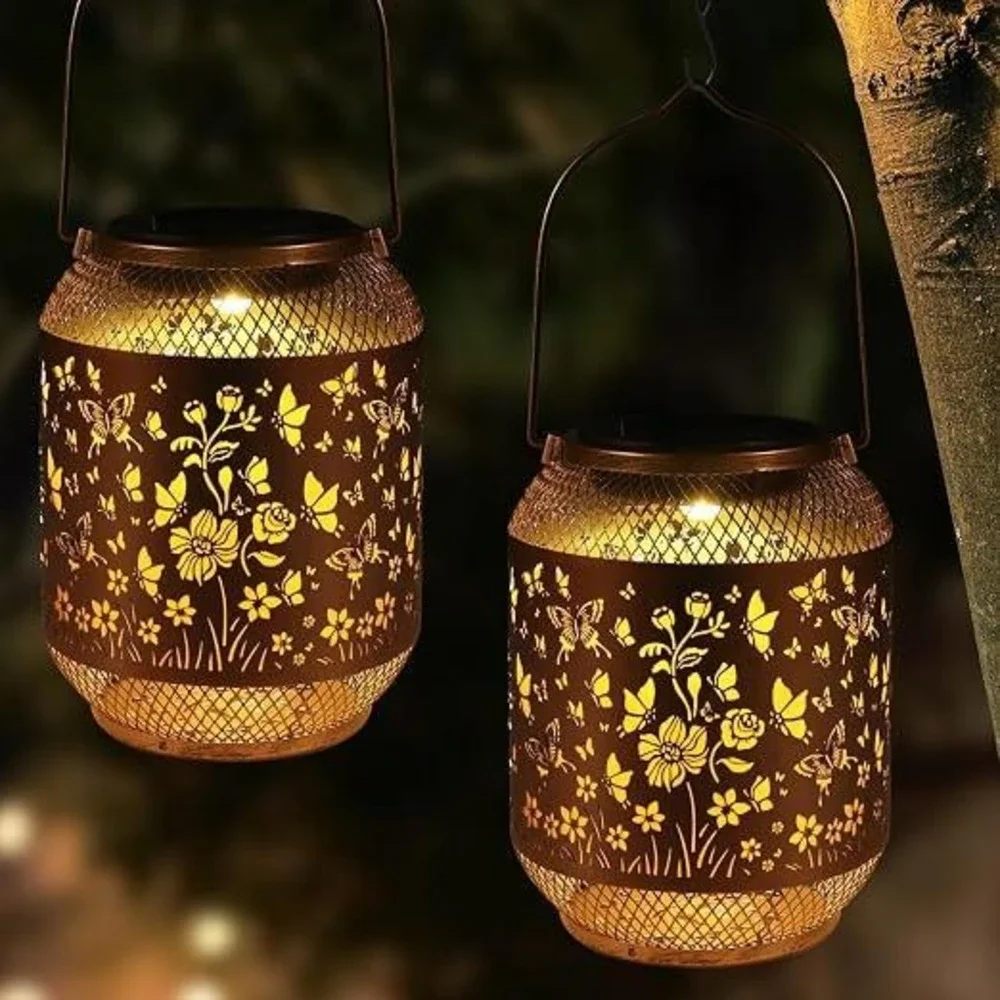 2 Pack‎ Hummingbird Solar Lanterns Outdoor Hanging Garden Lights Waterproof